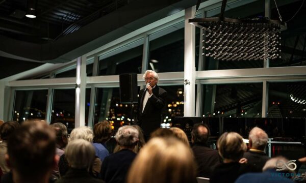 Christopher Donison addressing crowd